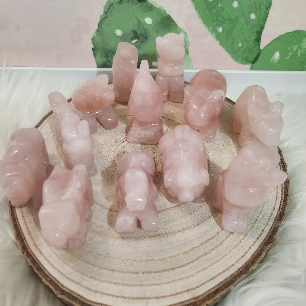 12 rose quartz zodiac animals - Picture 5 of 6